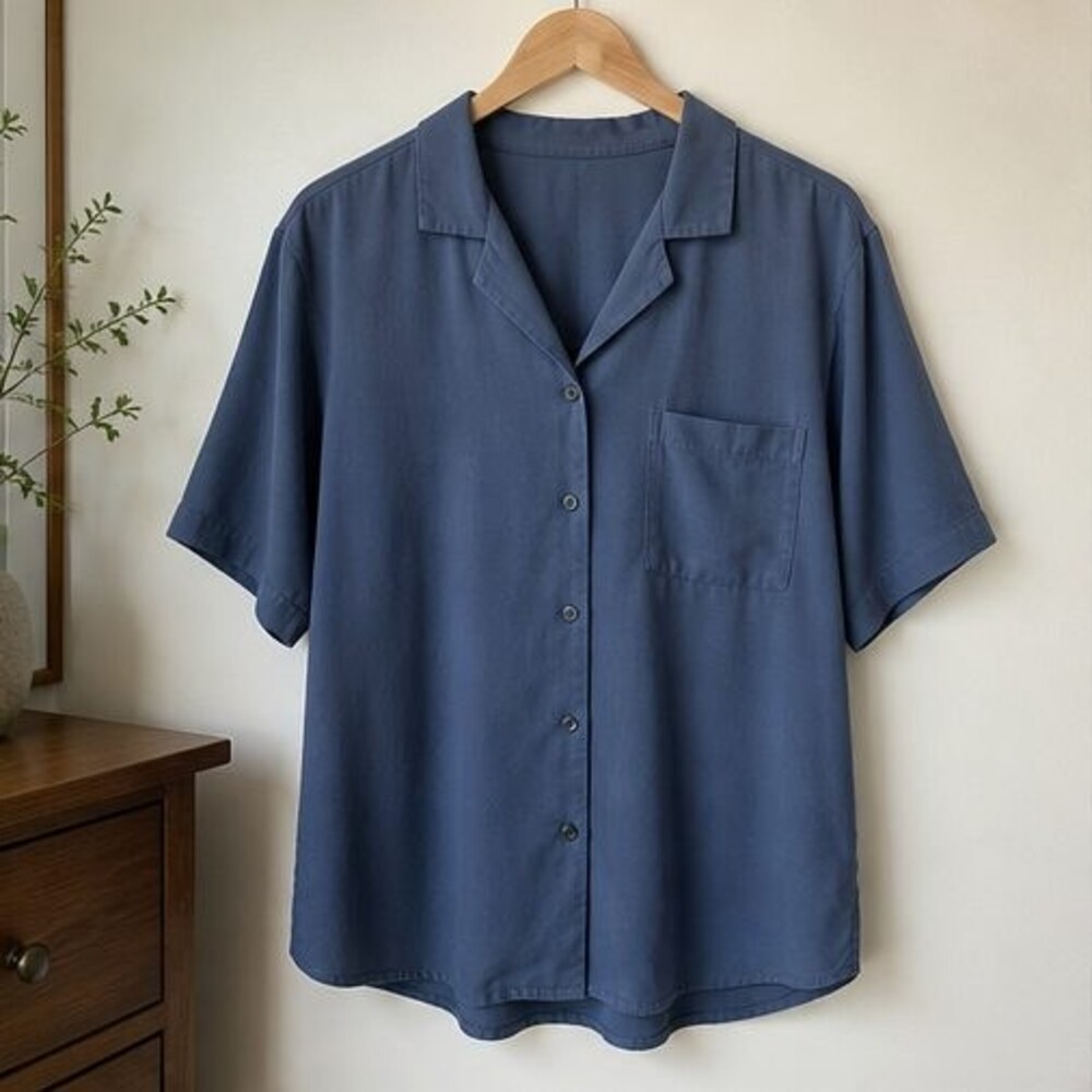 Navy Peplum Top